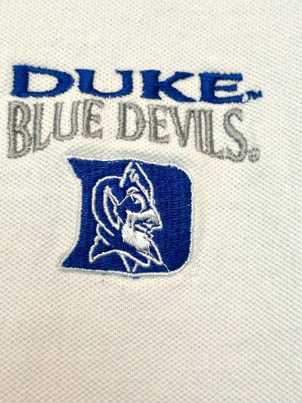 VTG Starter NCAA Duke Blue Devils Collared Polo Shirt 100% Cotton Large